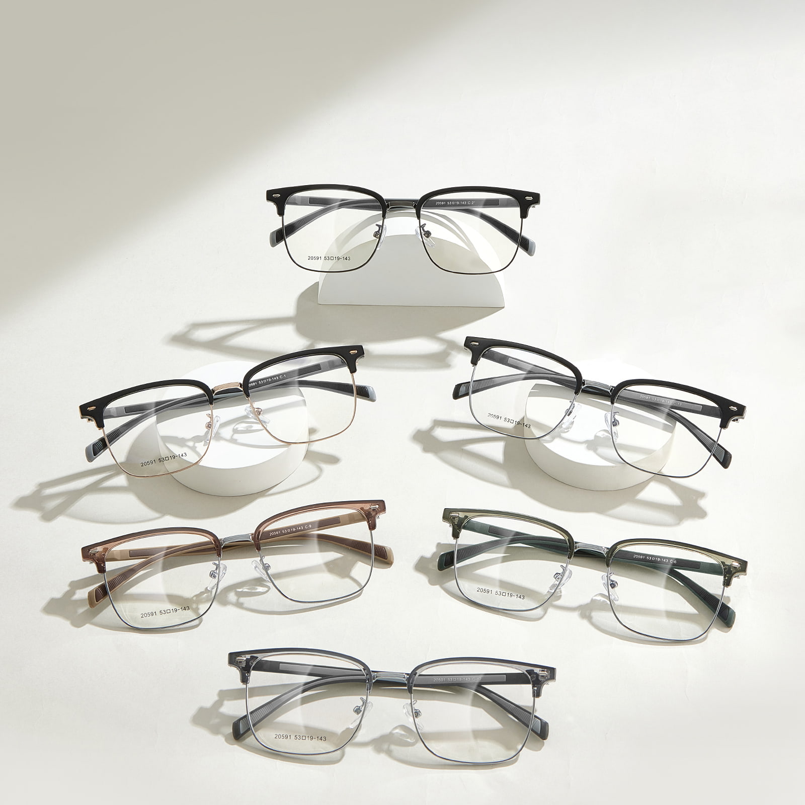 20591 Casual Muoviset Steel Temple Alloy lasit