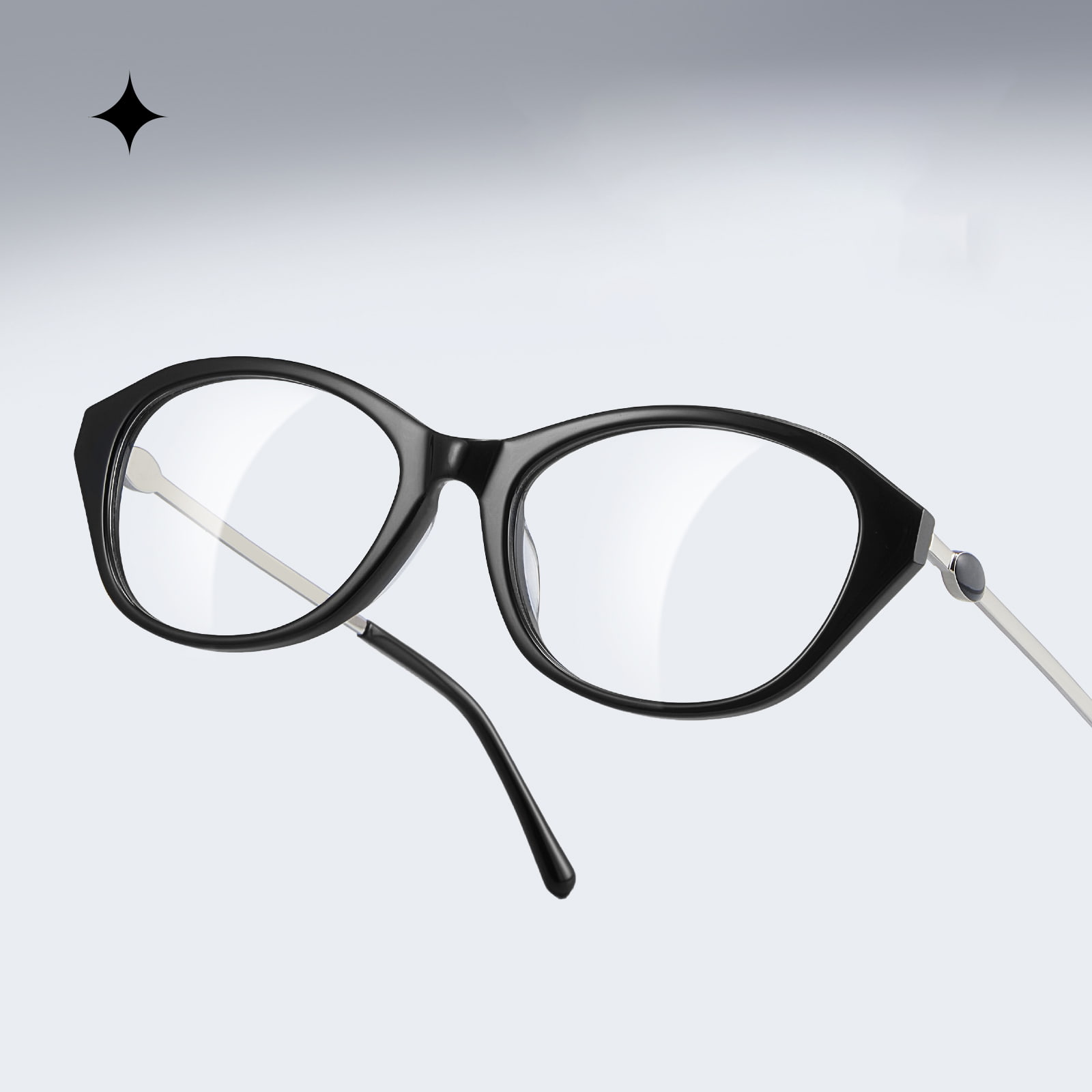 BC2039 Retro Cat-Eye Light asetaattilasit