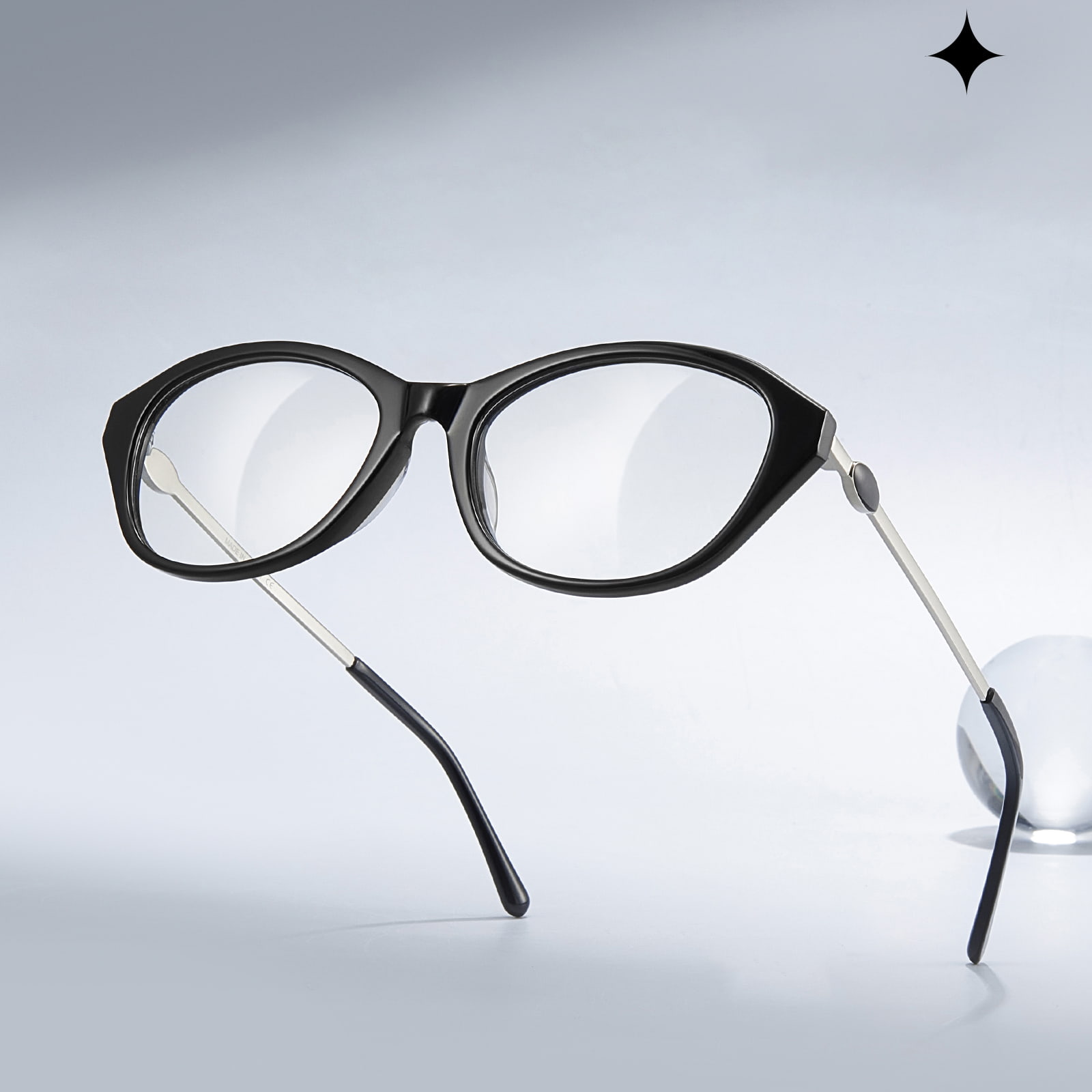 BC2039 Retro Cat-Eye Light asetaattilasit