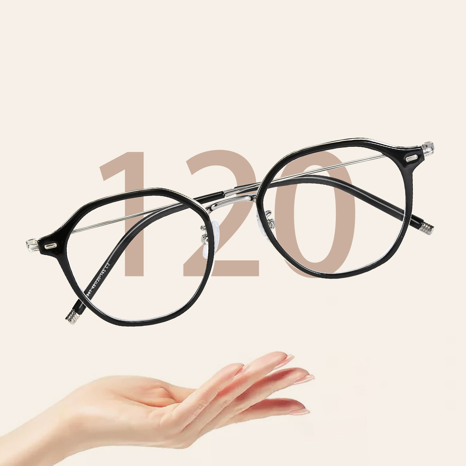 01341 Vapaasti säädettävät kultaiset liimalasit Anti-Blue Light Glasses
