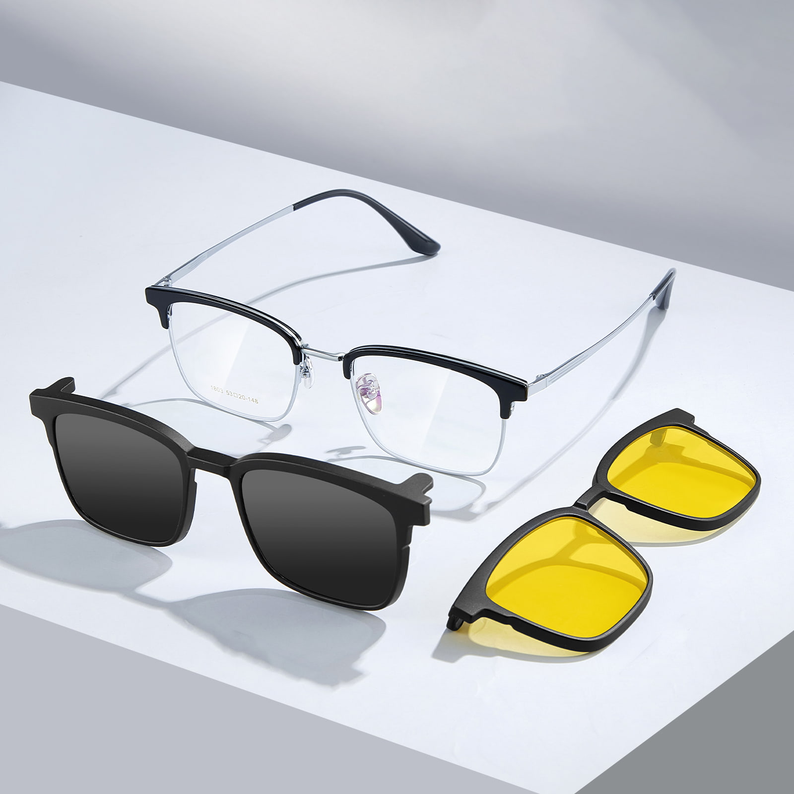 1803 Driving Myopia Sunglasses Strong 3-in-1 magneettisetti